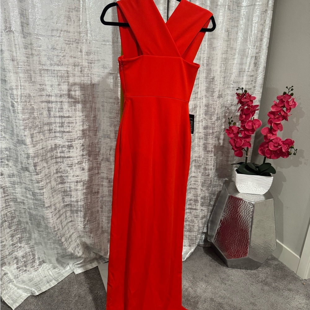 Solace London Red Maxi Dress with Front Slit size 2 - Picture 8 of 10